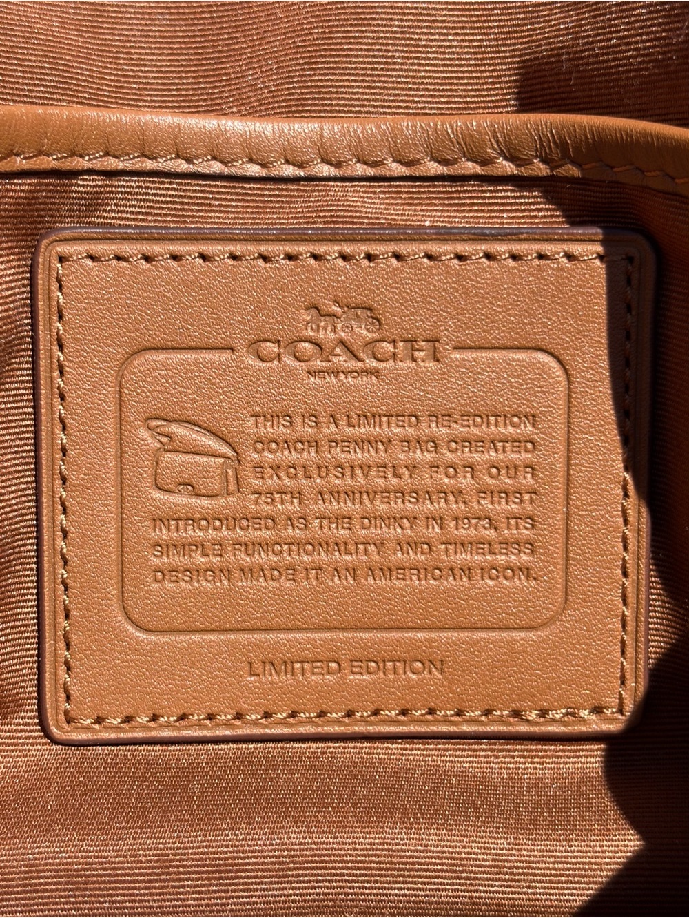 Coach LE 75th Anniversary Penny Pocket Purse Saddle Brown Leather F57461 EUC - Picture 8 of 17